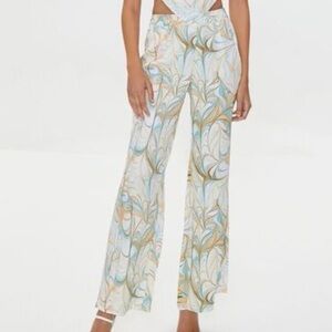 NWT Forever 21 Abstract Swirl Wide Leg Pants S